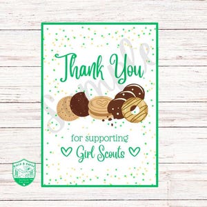 Tarjeta de agradecimiento de las Girl Scouts - Descarga instantánea en varios tamaños / Tarjeta de agradecimiento por apoyar a las Girl Scouts