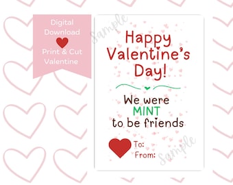 "We were MINT to be friends"" - Valentinstag Karte mit Minz-Plätzchen für Girl Scout Booths, dünne Minzbonbons, Leckerli Anhänger."