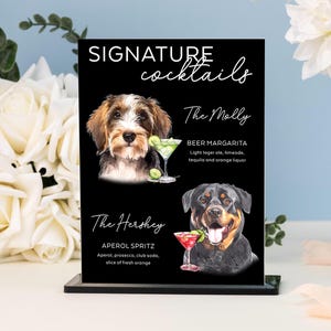 Pet Signature Cocktail Sign, Pet Signature Drink Sign Wedding, Dog Cat Signature Drink Sign, Custom Dog Drink Sign, Pet Bar Menu Sign