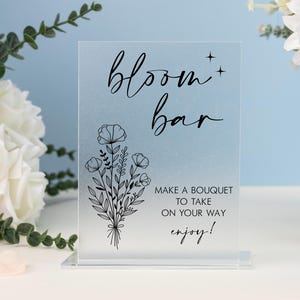 Znak Bloom Bar, Znak Flower Bar, Znak Bridal Shower, Znak Make a Bouquet, Znak Bouquet Bar, Znak Wildflower Baby Shower, Znak ślubny z akrylu