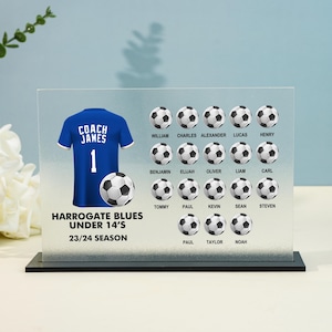 Personalised Football Coach Gift,Thank you Gift from Team,End of Season Manager Acrylic Plaque,Coach Appreciation Gift,Gift from Team