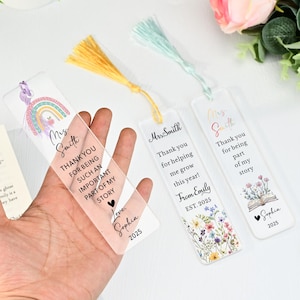 Marque-page nom personnalisé pour professeur, cadeau de remerciement pour un professeur, cadeau pour un professeur, marque-page personnalisé, cadeau de rentrée scolaire, cadeau d&#39;étudiants