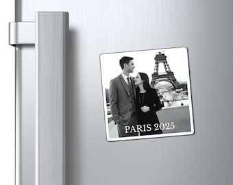 Custom Travel Photo Magnet, Personalized Vacation Fridge Magnet, Travel Memory Gift, Destination Souvenir, Honeymoon Keepsake