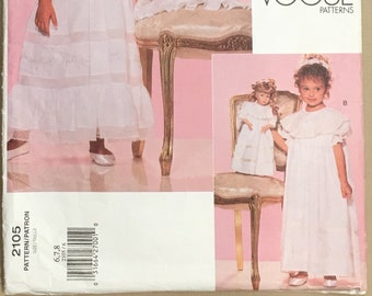 Vogue 2105 Strasburg Heirloom Collection: Children's, Girl's, Doll Dress and Transfer UNCUT