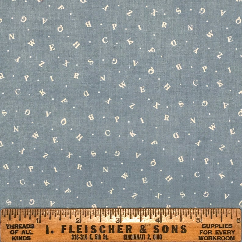 Blue with Alphabet Cotton VIP by Cranston Childrens Fabric 2 Yards image 1