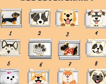 Personalized Dog Charm Bracelet: Stainless Steel Italian Style