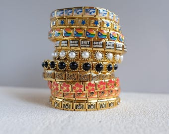 Personalized Gold Italian Charm Bracelet: Custom Y2K Jewelry