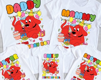 Custom Clifford Birthday Shirt PNG File, Family Party Digital Download