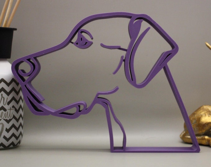 Dog head decoration - Line art dog design - Dog decoration for the wall or desk