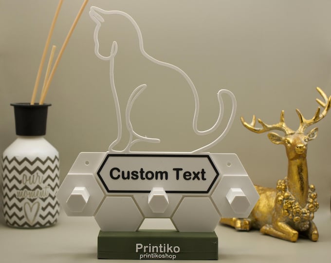 Personalized key holder for cat lovers - Perfect as a practical key holder and decoration with the name of your cat