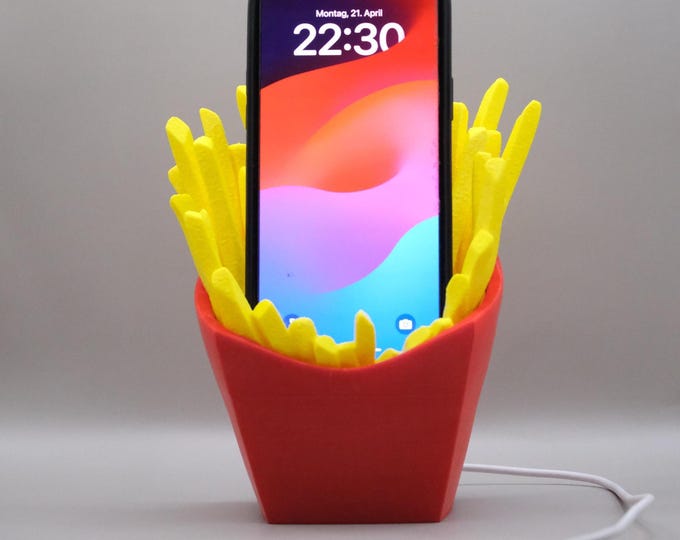 French Fries Box Mobile Phone Charging Cable / Mobile Phone Holder / Smartphone Charging / Funny Gift for Everyone / Charging Cable Organizer