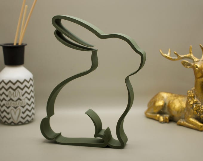 Rabbit lover decoration - line art 3d print - modern decoration or gift idea for Rabbit owners