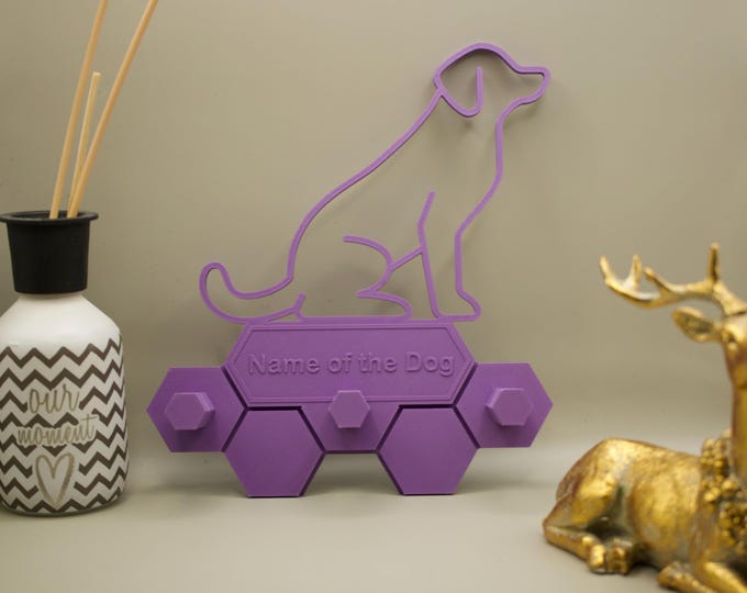 Personalized wall mount for dog lovers - perfect for keys or even the dog leash.