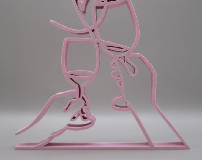 Line art decoration toasting champagne