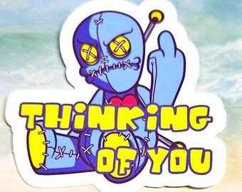 Thinking of You Vinyl Sticker or Magnet - Fuck You Middle Finger                        SM-1208B