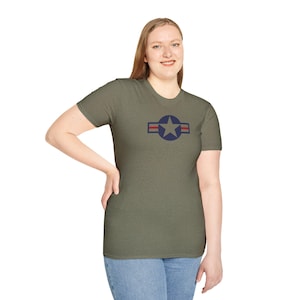 Aviation Rundle Military Airplane Unisex Softstyle T-Shirt, USAF Plane Tee, Aviation Enthusiast Gift, Pilot Top, Aircraft Shirt