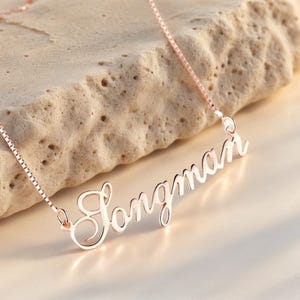 Gold Name Necklace, Signature Handwritten Name Necklace, Personalized NameNecklace, Custom Nameplate Necklace, Gift for Her.