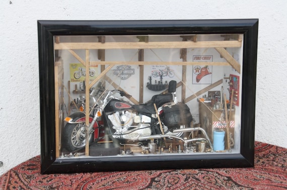 Motorcycle Workplace Garage Workshop Diorama by Patrick Richard