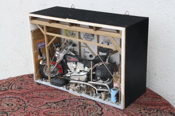 Motorcycle Workplace Garage Workshop Diorama by Patrick Richard