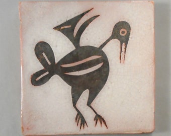 Mexican Modernism Tile of a Bird