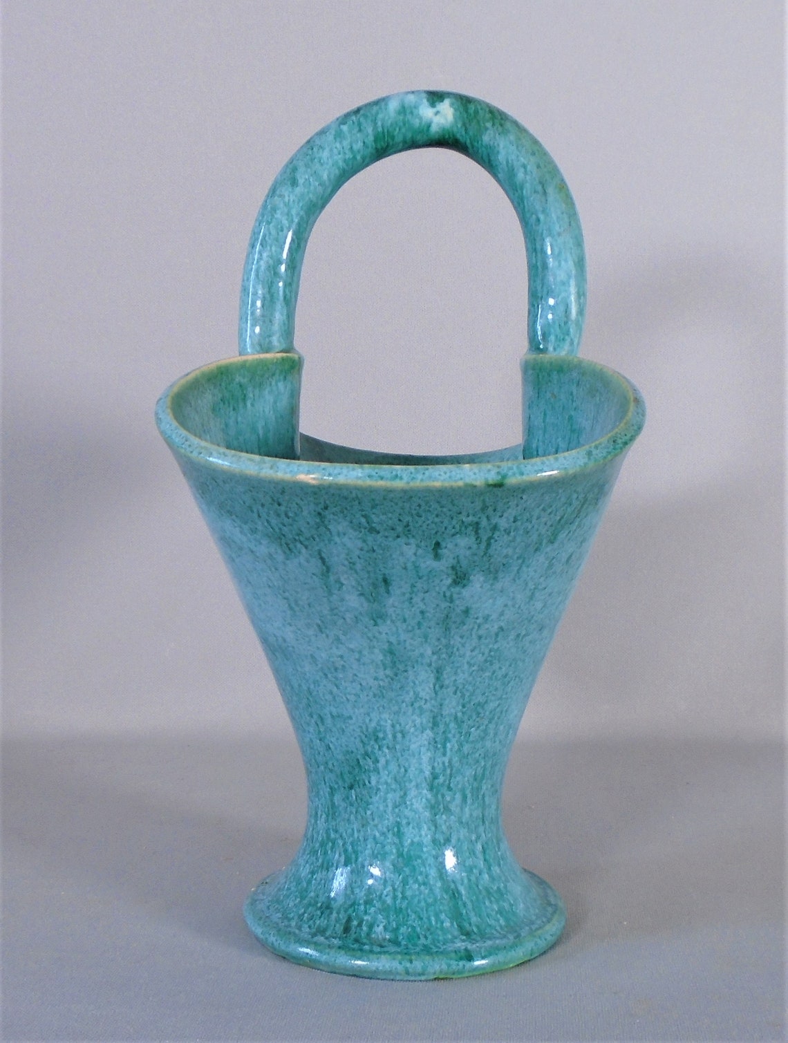 J B Cole North Carolina Pottery Basket Vase Folk Art Country Etsy