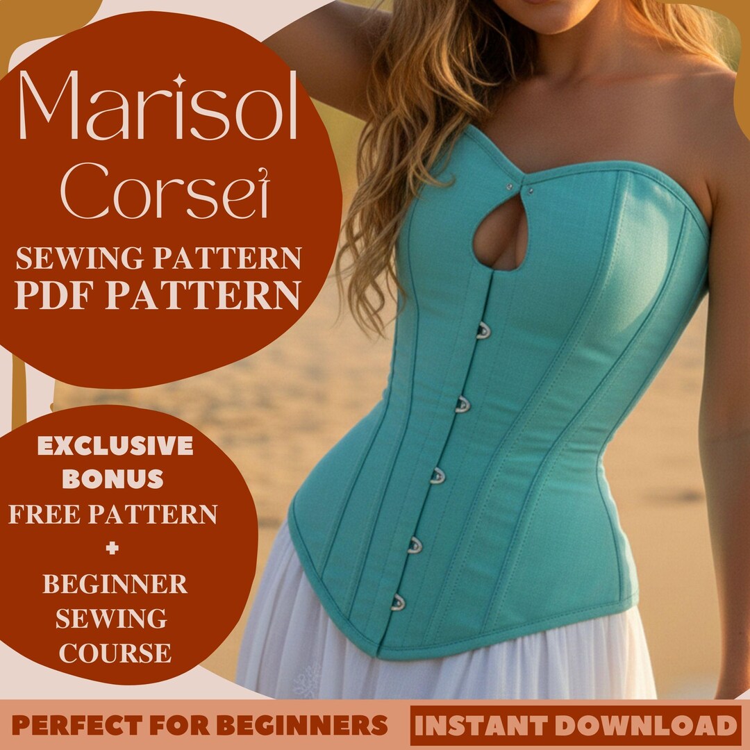 Marisol Corset Sewing Pattern – Overbust Bustier Bodice Costume Top ...