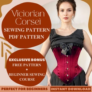 Victorian Corset Sewing Pattern, 1886 Corset Design Sewing Pattern, Corset Pattern for Historical Costumes, Vintage Corset Sewing Patterns
