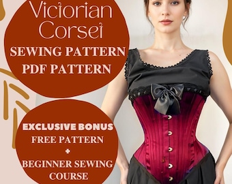 Victorian Corset Sewing Pattern, 1886 Corset Design Sewing Pattern, Corset Pattern for Historical Costumes, Vintage Corset Sewing Patterns