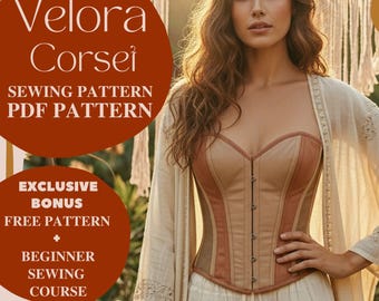Bohemian Overbust Corset Sewing Pattern – Soft Romantic Bustier for Women (PDF Pattern)