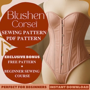 Blushen Corset Sewing Pattern Overbust Bunny Bodysuit Corset Pattern Customizable Corset Pattern Halloween Medieval Fantasy Corset Cosplay