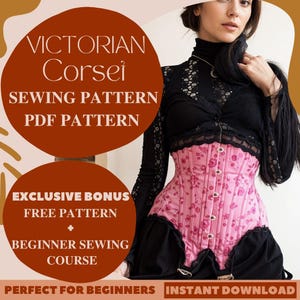 Stylish Victorian Corset Sewing Pattern, Vintage Customizable Underbust Corset PDF, Beginner-Friendly Corset Pattern Design Historical