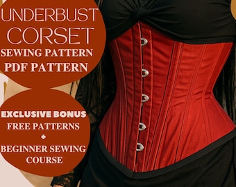 Underbust Corset Sewing Pattern, Beginner-Friendly PDF Corset Pattern, Adjustable Waist Corset Design, Vintage Corset Sewing Patterns
