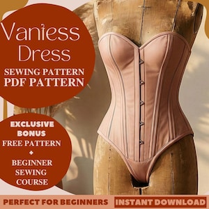 Mönster för bohemisk överbystkorsett – Bustier i viktoriansk stil i vintagestil (PDF-mönster)