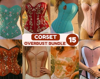 Overbust Corset Bundle Sewing Patterns – 15+ Lifestyle Bustier Bodice Collection (PDF Pattern)