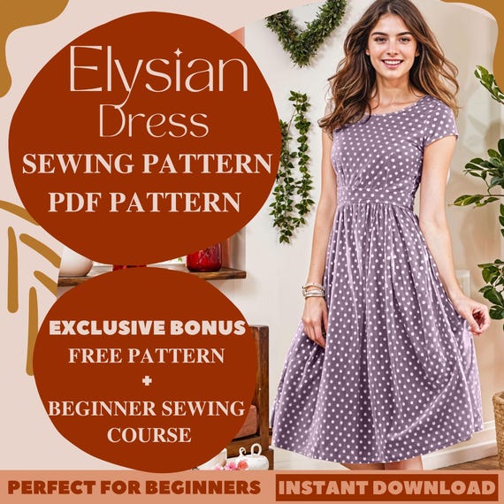 Elysian Dress Sewing Pattern, Elegant A-line Dress, Fit and Flare Dress,  Sewing Pattern for Women, Classic Dress Pattern Beginner-friendly - Etsy
