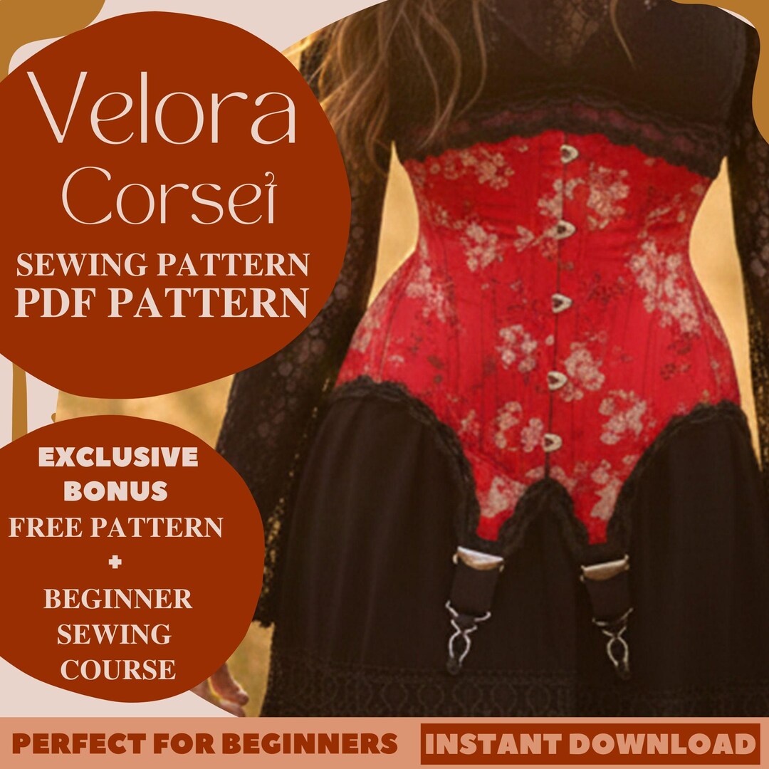 Underbust Corset Sewing Pattern PDF – Romantic Underbust Bustier Bodice ...