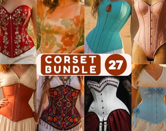 Corset Mega Bundle Sewing Patterns – 27+ Underbust & Overbust Bustier Bodice Collection (PDF Pattern)
