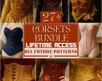 Corset Mega Bundle 27+ Sewing Patterns Access lifetime Underbust Corset Overbust Corset Historical Corset for Beginners Instant Download