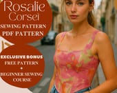 Rosalie Overbust Corset Sewing Pattern Top Corset Pattern PDF Summer Bloom Corset Pattern Fantasy Corset Romantic Outfits Beginner-Friendly