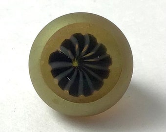 Paperweight Glass Button - Fumed with Gold