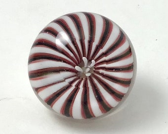 Lampworked Borosilicate Button w/Lattacino Flower Forms