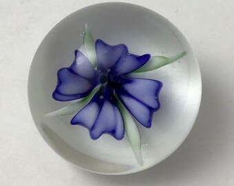 Lampworked Borosilicate Button w/Lattacino Flower Forms