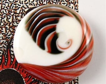 Lampwork Glass Button with self shank