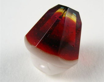 Tingue Inspired Lampworked and Faceted Glass Button by Greg Hanson