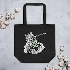 BW Slayer of Demons Eco Tote Bag, Bags, Anime