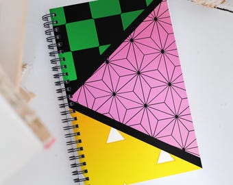 Demon Slayer Pattern Spiral notebook, Anime, Books, Stationery