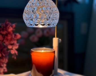 Lámpara calentadora de velas de burbujas de vidrio, temporizador ajustable, regulador de intensidad, decoración con luz ambiental.