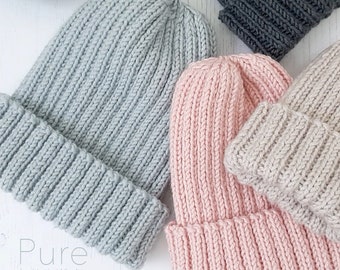 EINFACHE Strickanleitung Mikki Rib Dk Hat Baby Kinder Erwachsene Größen