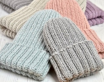 SIMPLE Knitting Pattern WORSTED Rib Hat Mikki