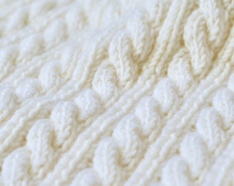 SIMPLE CABLE BLANKET Knitting Pattern Eve